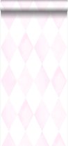 Origin behang wieberruit-motief poederroze en mat wit - 337219 - 53 cm x 10,05 m