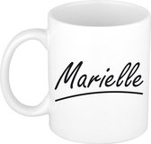 Marielle naam cadeau mok / beker sierlijke letters - Cadeau collega/ moederdag/ verjaardag of persoonlijke voornaam mok werknemers