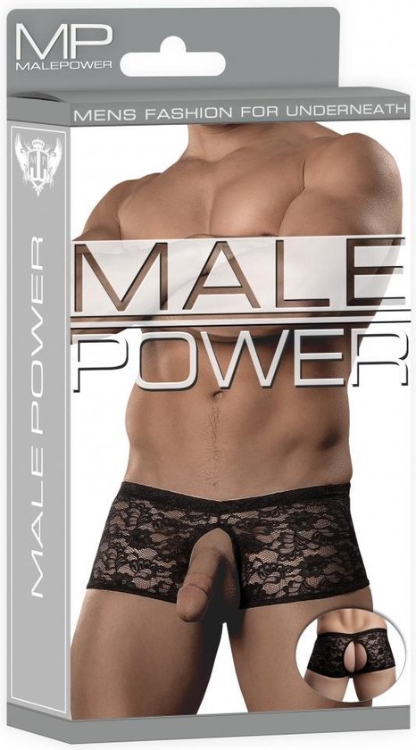 Male Power crotchless pantie - White- Maat Large/X-Large