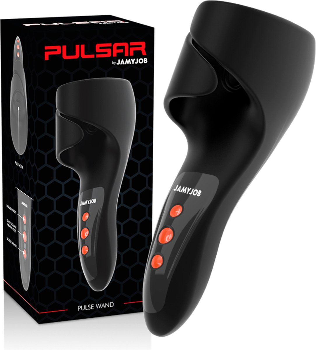 Jamyjob Pulsar Wand - Masturbator - Pulseert en Vibreert - 50 Functies - Zwart | Pocket Pussy | Best Male Masturbator | Best Seller | Sex Toys for Man | Masturbator | Man Intense Orgasm