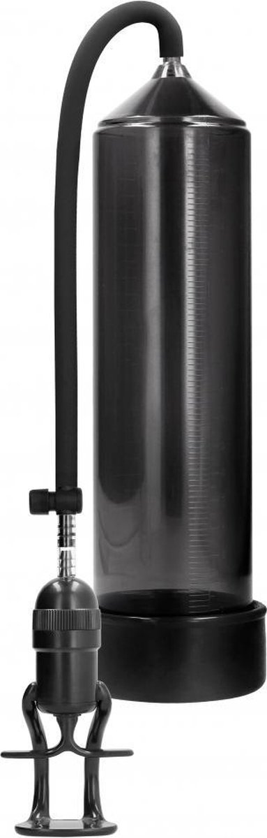 Pumped Deluxe Beginners Penis Pomp met Trekkergrip Inclusief Siliconen Penisring - 30 cm - Zwart