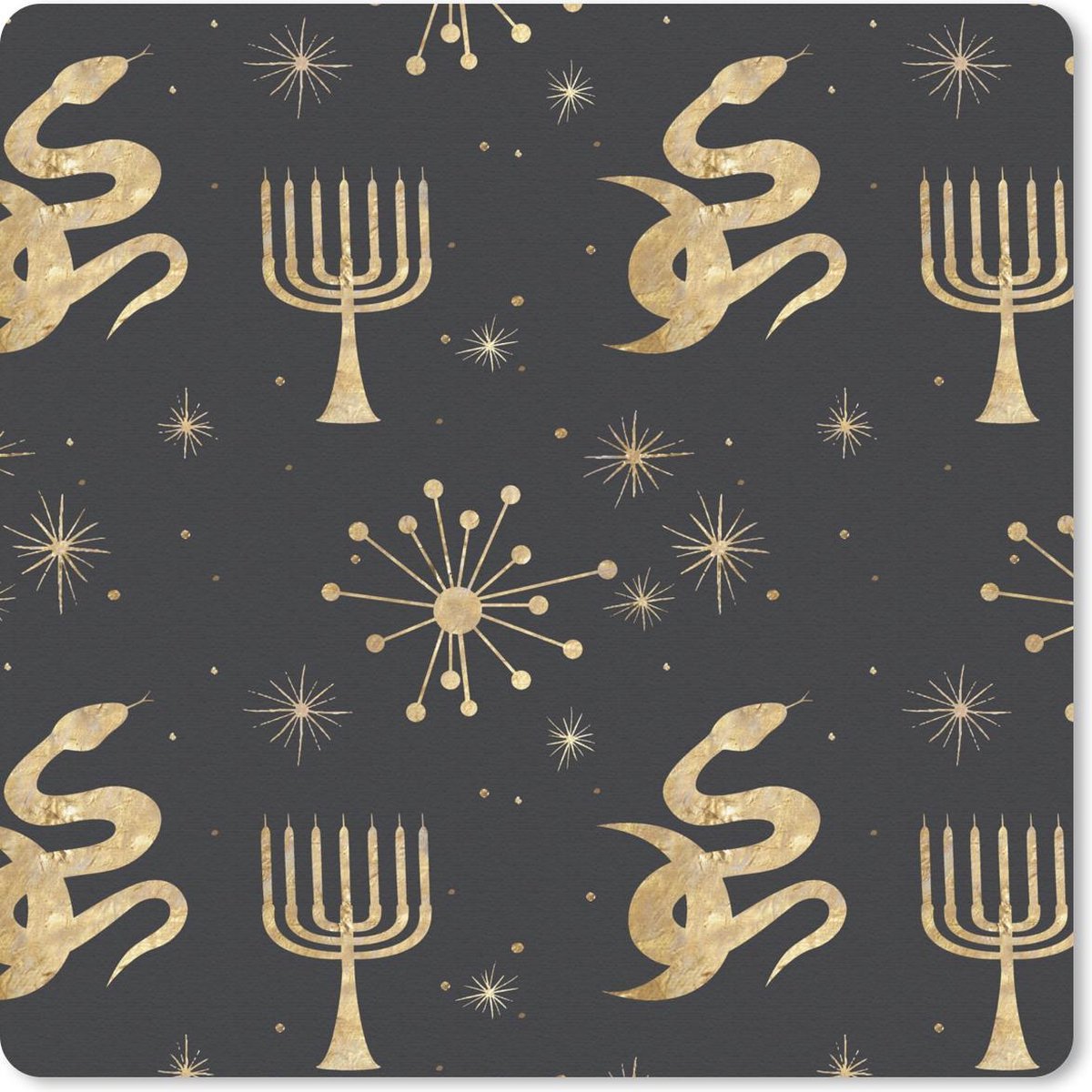Muismat 30x30 cm - Mousepad Patronen - Maan - Goud - Muismatten