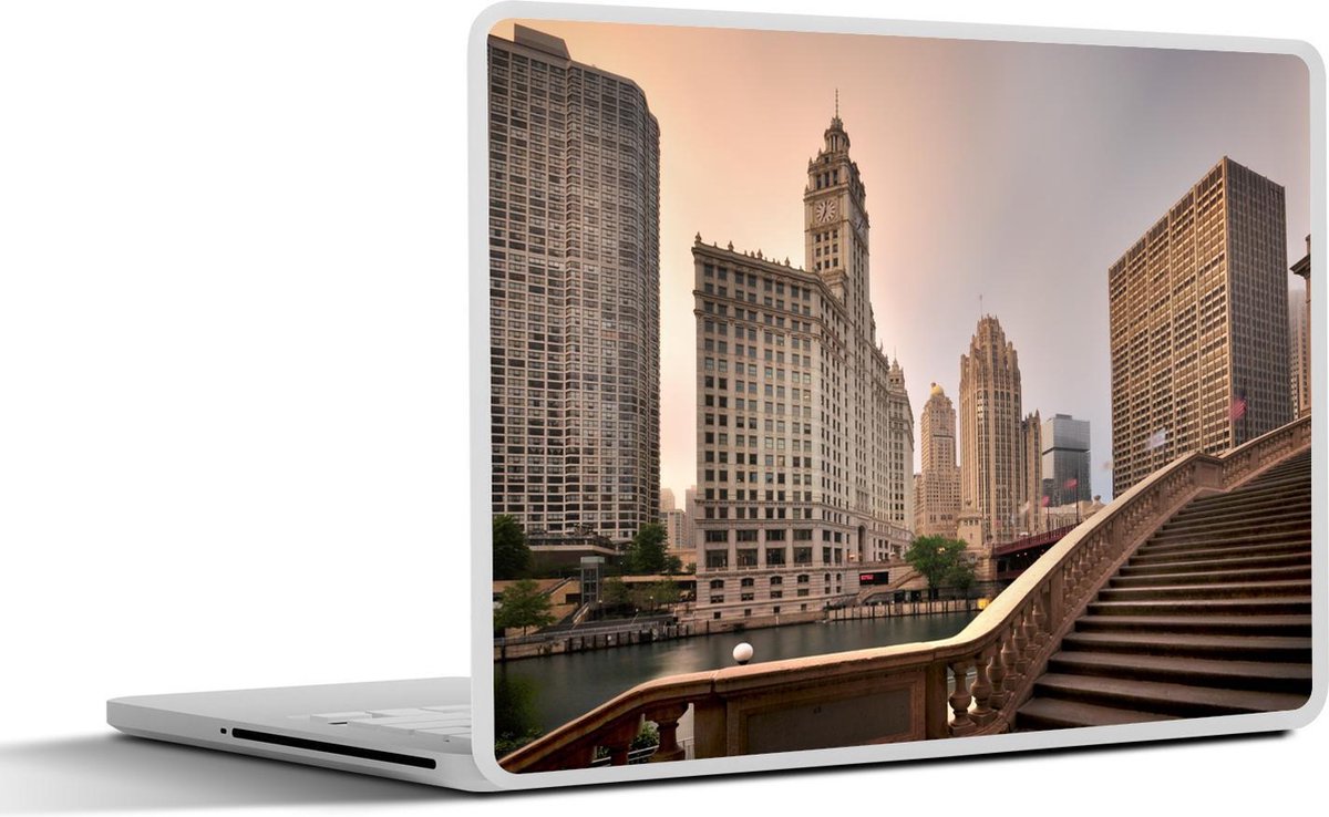 Afbeelding van product SleevesAndCases  Laptop sticker - 10.1 inch - Chicago - Huis - Rivier