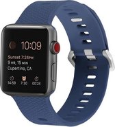 By Qubix - Bracelet en Siliconen avec motif - Marine - Convient pour Apple Watch 42mm / 44mm / 45mm - Bracelets Compatible Apple Watch
