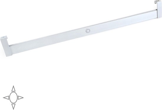 Emuca Garderobestang Polux met LED-licht, verstelbaar 558-708 mm, bewegingssensor, Aluminium, Mat geanodiseerd