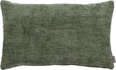 Hoyz | Coco Chenille Army Groen Kussen | 30 X 50 | Sierkussen Voor Woonkamer Of Slaapkamer