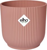 Elho Vibes Fold Rond 25 - Bloempot voor Binnen - 100% Gerecycled Plastic - Ø 25 x H 23 - Roze/Delicaat Roze