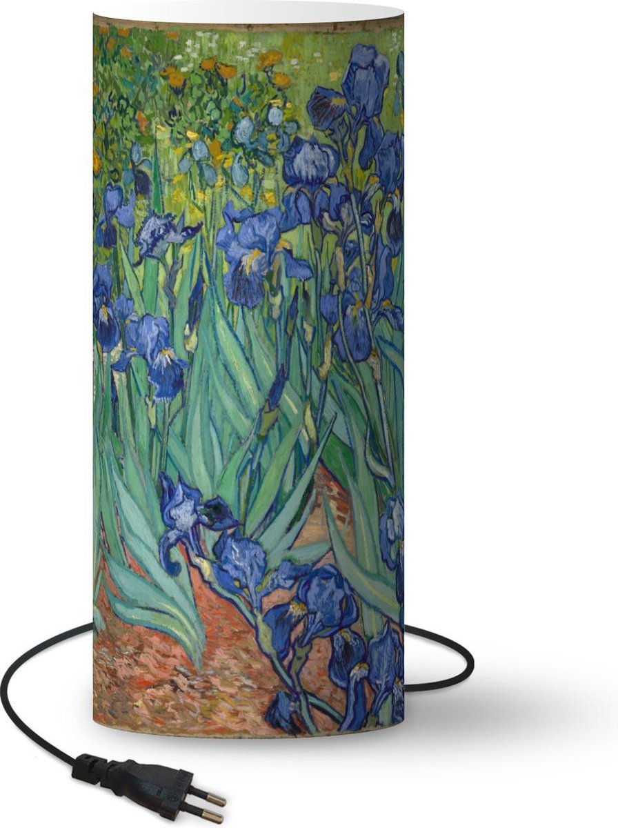 Lamp - Nachtlampje - Tafellamp slaapkamer - Irissen - Vincent van Gogh - 33 cm hoog - Ø14.3 cm - Inclusief LED lamp