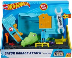 foto van Hot Wheels City - Krokodilaanval in de werkplaats speelset