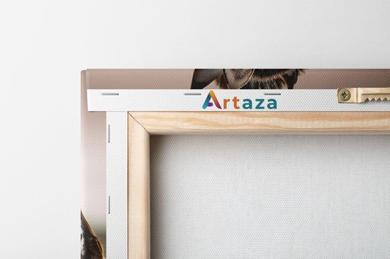 Artaza Toile Peinture Deux Zèbres Enlacés - 60x40 - Photo Sur Toile - Impression Sur Toile