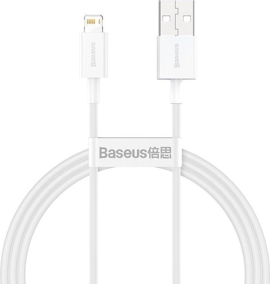 Baseus Lightning kabel Superior Fast Charge 2.4A - 1 meter - Wit