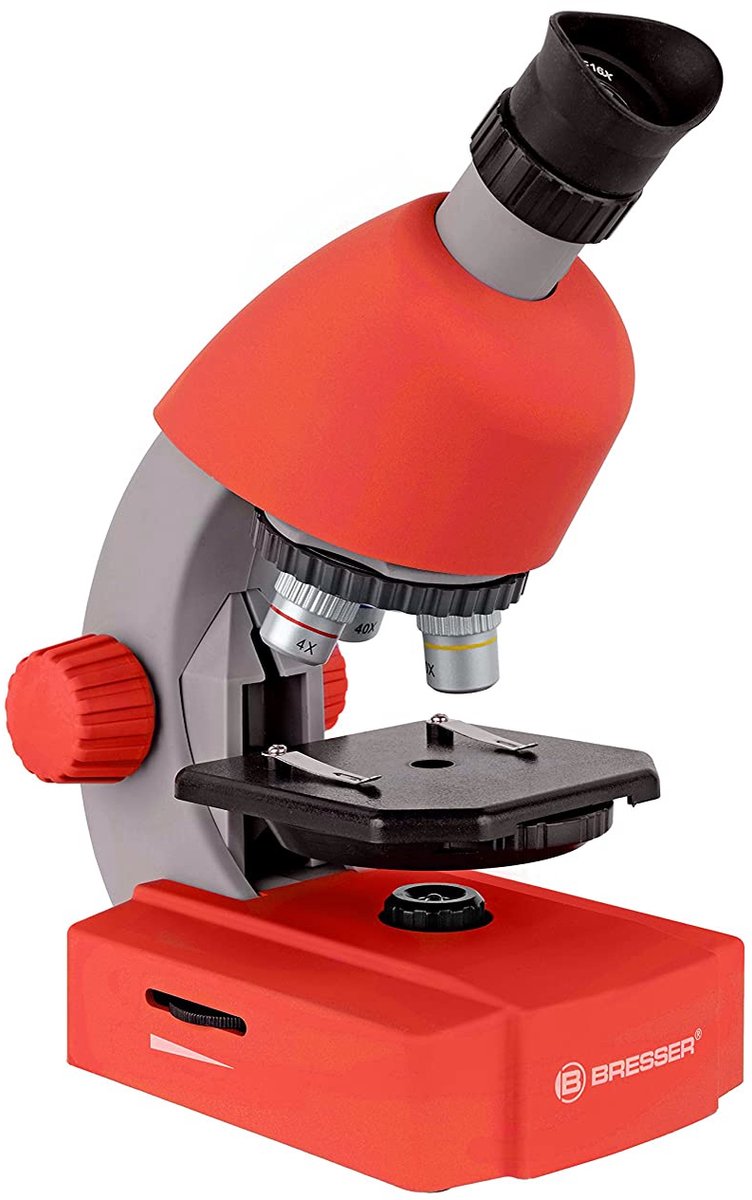 Bol.com Bresser Junior Microscoop – 40x640x – Rood – Incl. Accessoirespakket – Voor Transparante Preparaten aanbieding