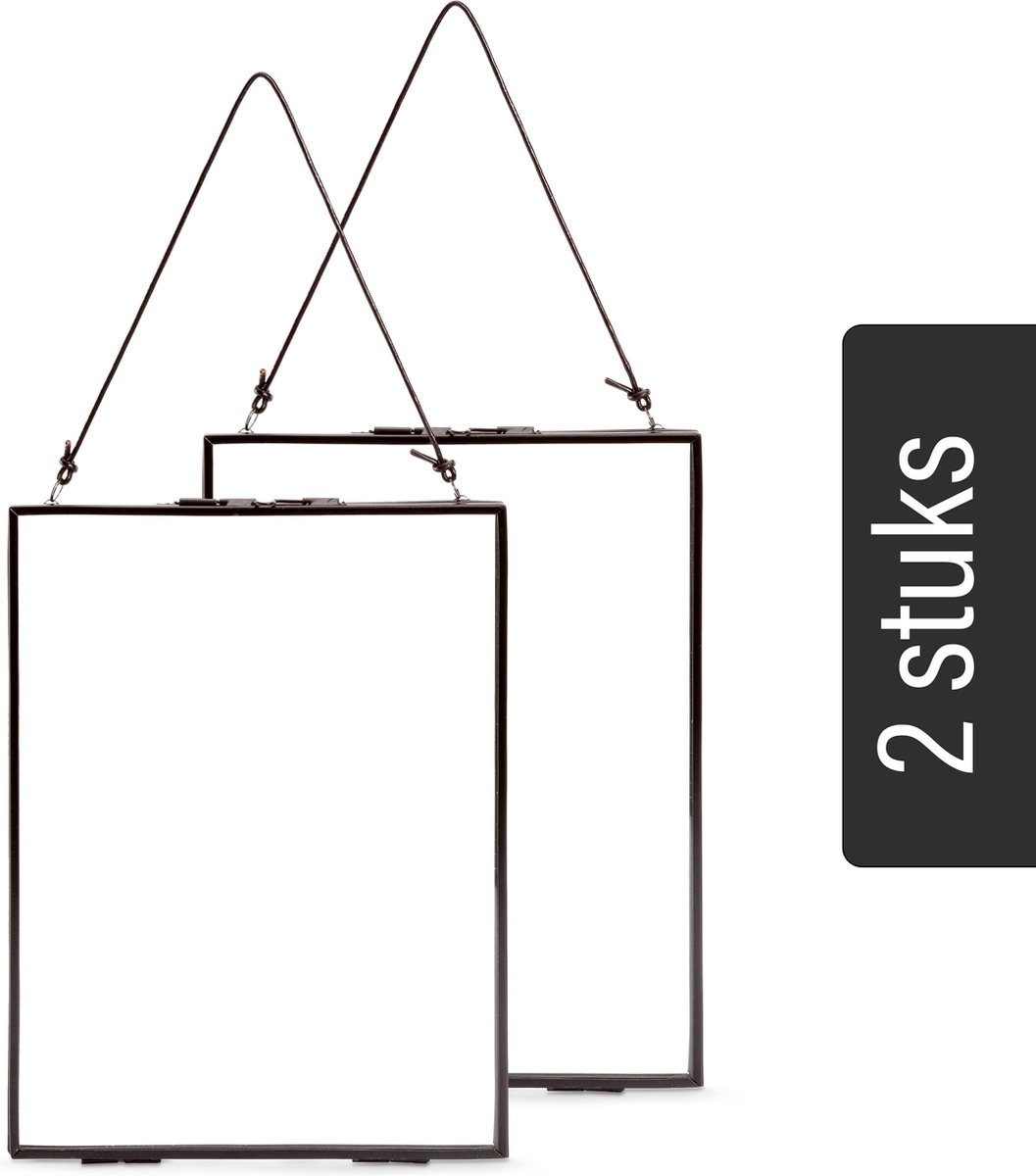 Fotolijsten - 2 Stuks - Metaal - Zwart - 20x26cm