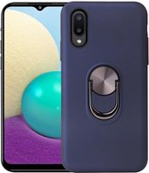 Voor Samsung Galaxy A02 360 roterende multifunctionele stent PC + TPU-hoes met magnetische onzichtbare houder (blauw)