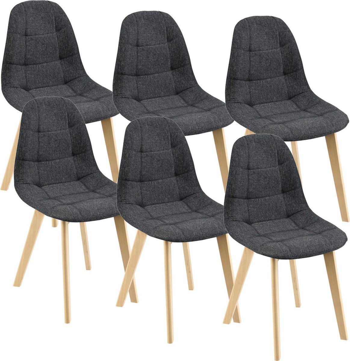 Eetkamerstoel Kopparberg 86x53x47 cm set van 6 zwart