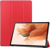 Tri-Fold Book Case Kunstleer Roode Hoes Geschikt voor Samsung Galaxy Tab S7 FE