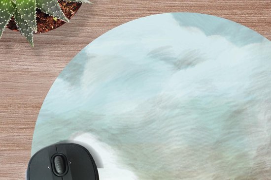 Muismat rond 40x40 cm - Mousepad Lucht - Berg - Kleuren - Ronde muismatten