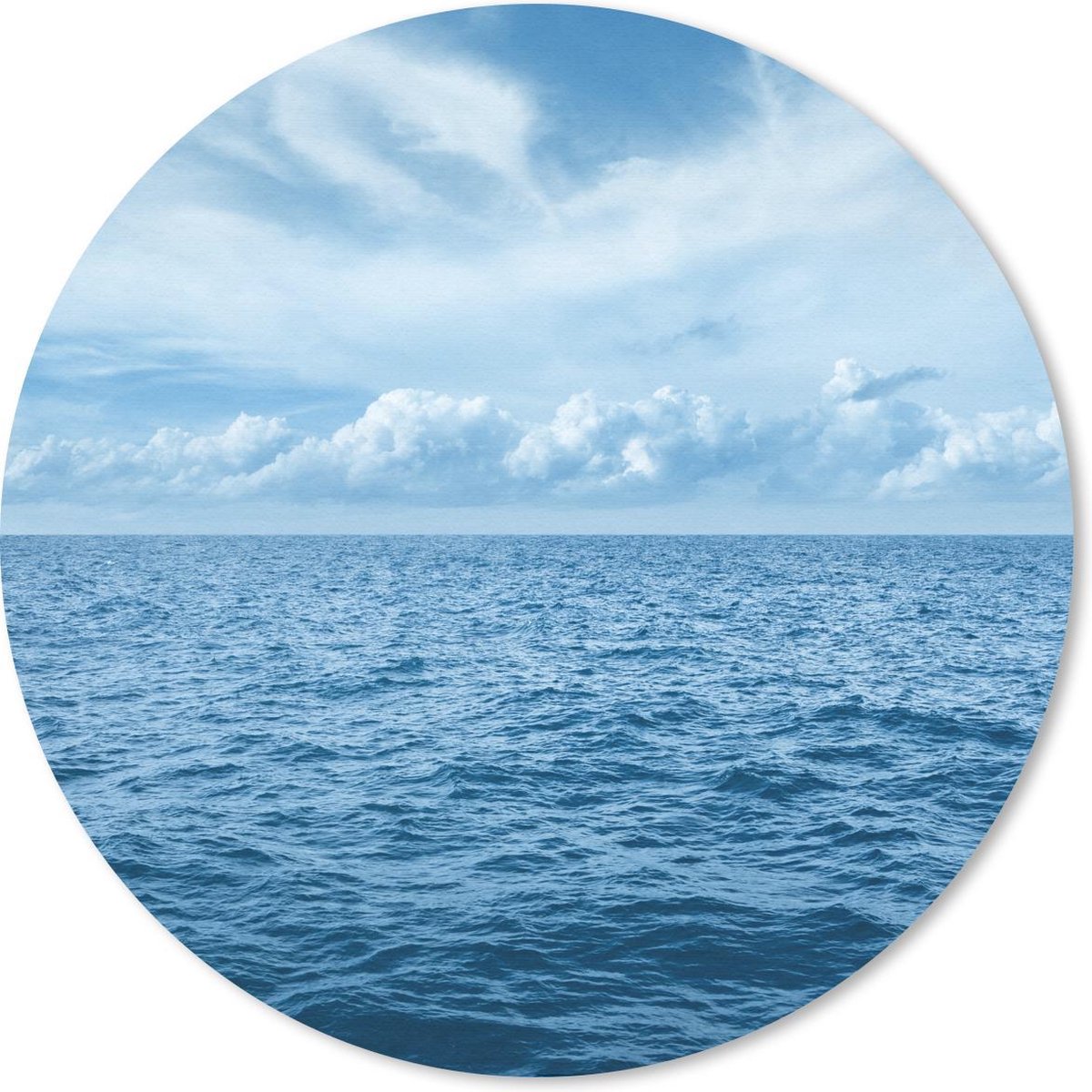 Muismat rond 40x40 cm - Mousepad Uitzicht over de blauwe golven op zee - Ronde muismatten