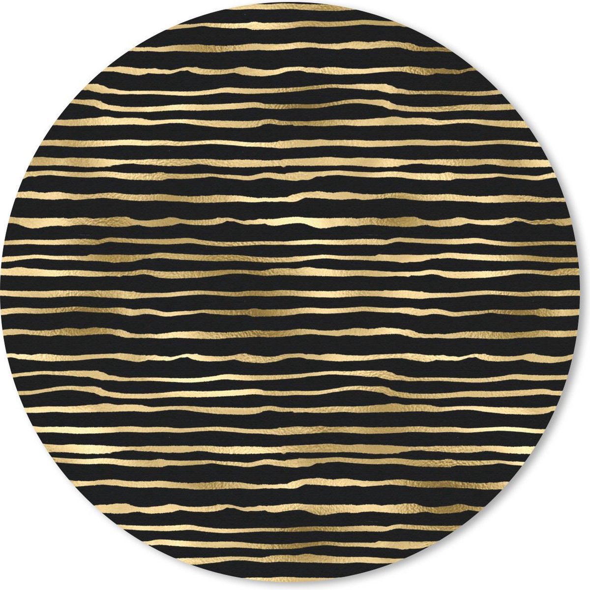 Muismat rond 50x50 cm - Mousepad Patronen - Goud - Zwart - Ronde muismatten