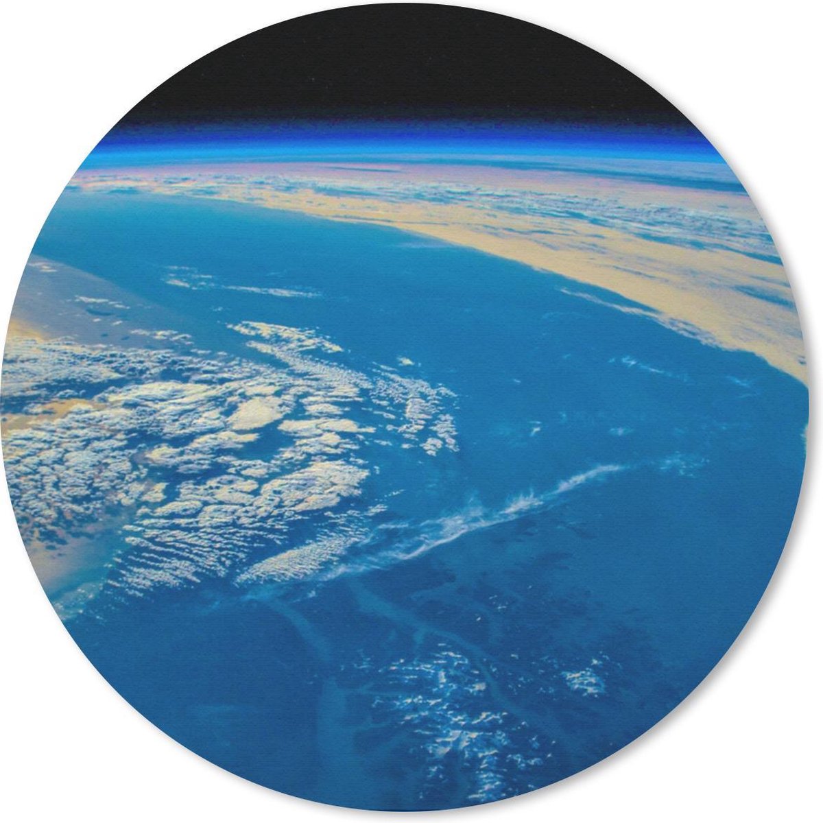 Muismat rond 50x50 cm - Mousepad Aarde - Ruimte - Lucht - Ronde muismatten