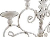 Kandelaars - chandelier metal 62,5x17x60 aged white - metaal