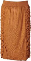 Dames rok stretch plooien zijkant cognac | Maat L