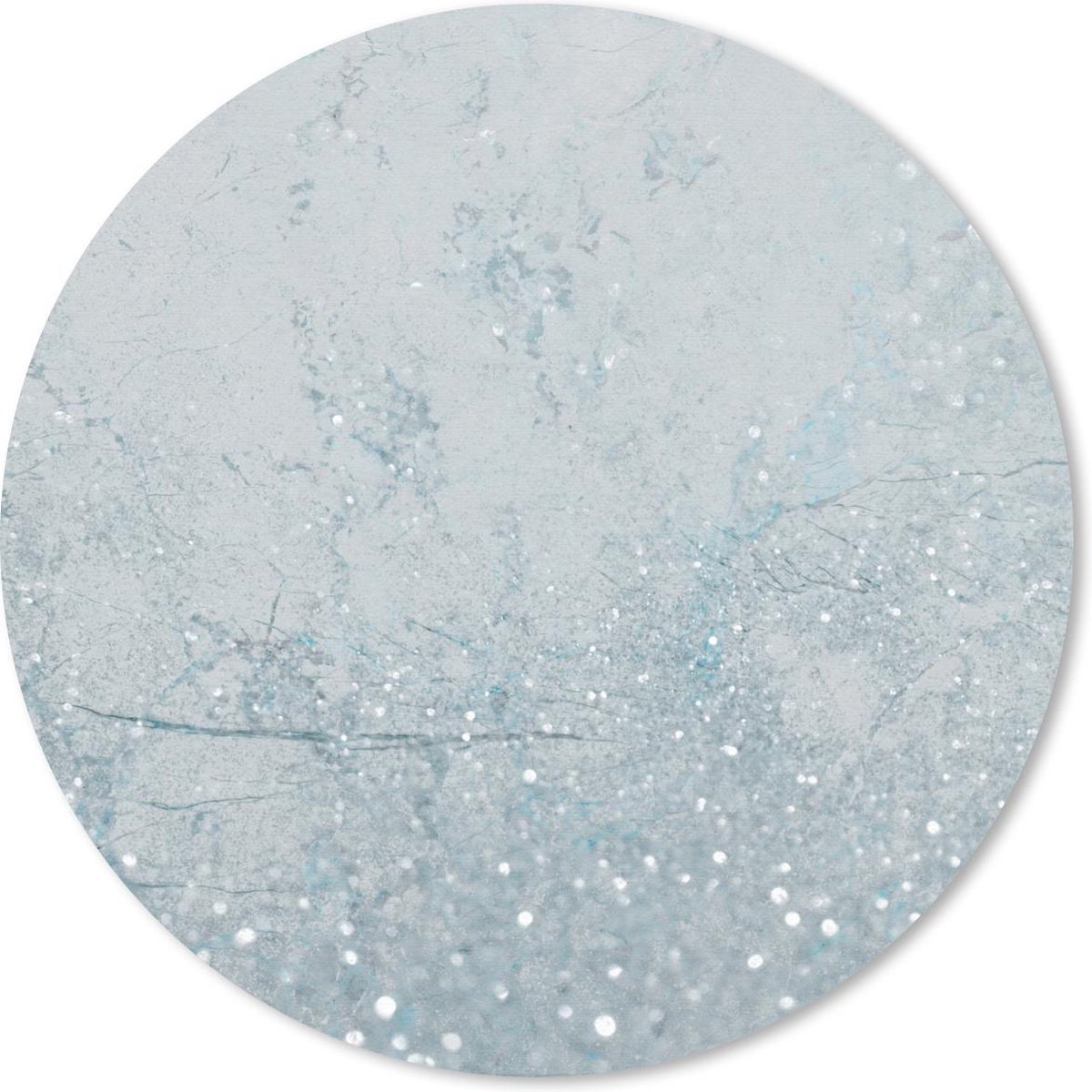 Muismat rond 40x40 cm - Mousepad Marmer - Blauw - Glitter - Ronde muismatten