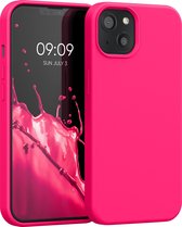 kwmobile telefoonhoesje geschikt voor Apple iPhone 13 - Hoesje met siliconen coating - Smartphone case in neon roze