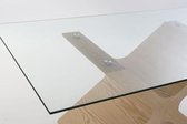 Eettafel - table glass mdf 180x100x76 light brown - bruin