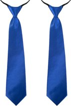 4x stuks blauwe Carnaval verkleed stropdas 40 cm verkleedaccessoire