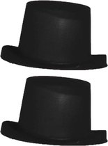 2x stuks zwarte goochelaars hoge hoed voor kinderen - Carnaval verkleed hoeden