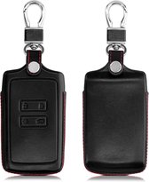 kwmobile autosleutelhoes geschikt voor Renault 4-knops Smartkey autosleutel (alleen Keyless Go) - Hoesje voor autosleutel in zwart / rood - Leren hoes