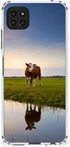 GSM Hoesje Geschikt voor Samsung Galaxy A22 5G Hoesje met Tekst met transparante rand Koe