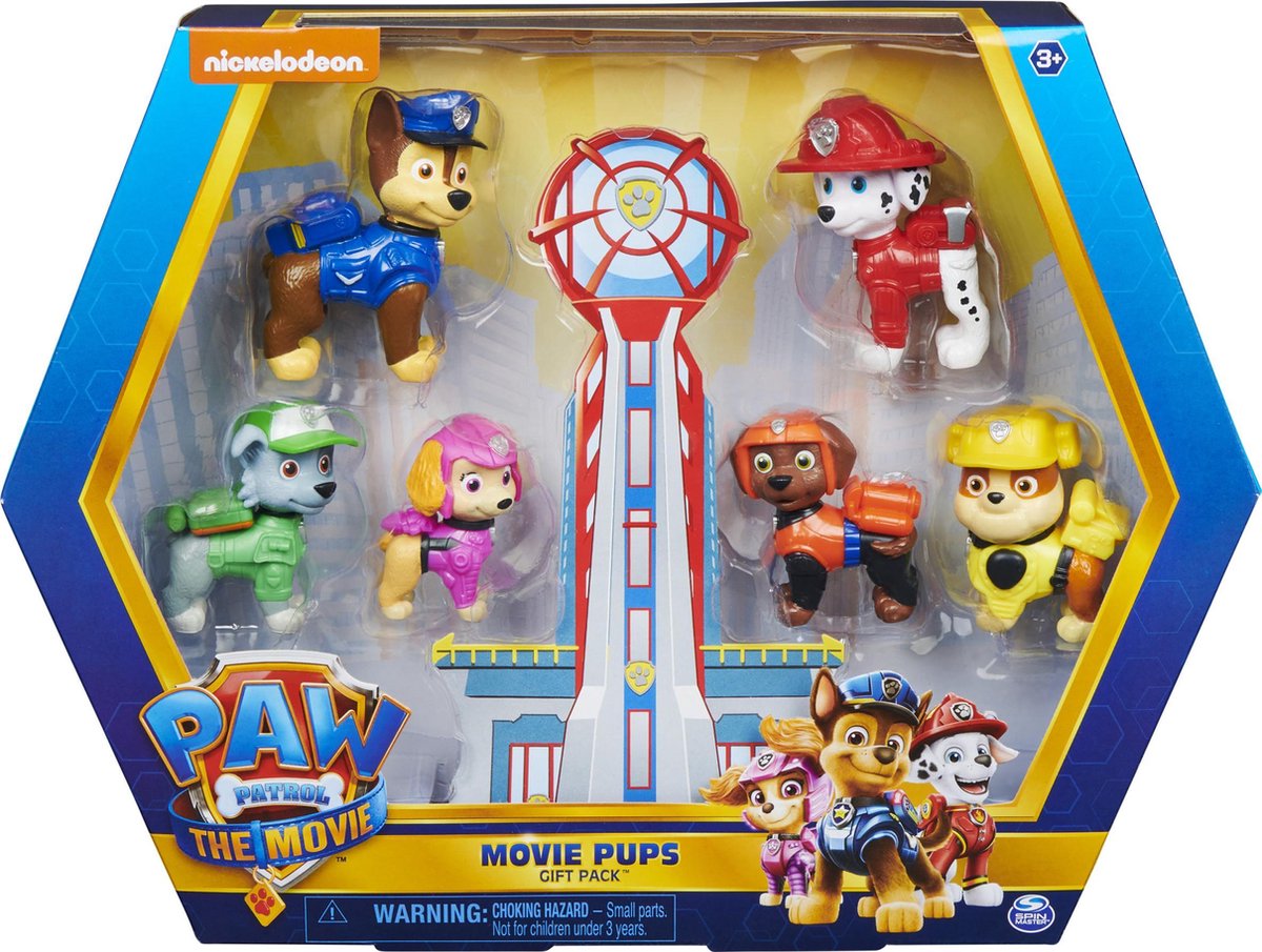 PAW Patrol The Mighty Movie - Coffret cadeau 7 pièces Pup Squad Racers avec  une