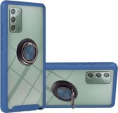 Voor Samsung Galaxy Note20 Sterrenhemel Effen Kleur Serie Schokbestendige PC + TPU Beschermhoes met Ring Houder & Magnetische Functie (Blauw)