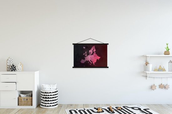 Porte-affiche avec affiche - Affiche scolaire - Carte - Europe - Galaxie - 60x40 cm - Lattes noires