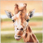 servetten Giraffe 33 cm papier bruin 3-laags