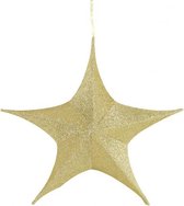 kersthanger glitter ster 80 cm polyester goud