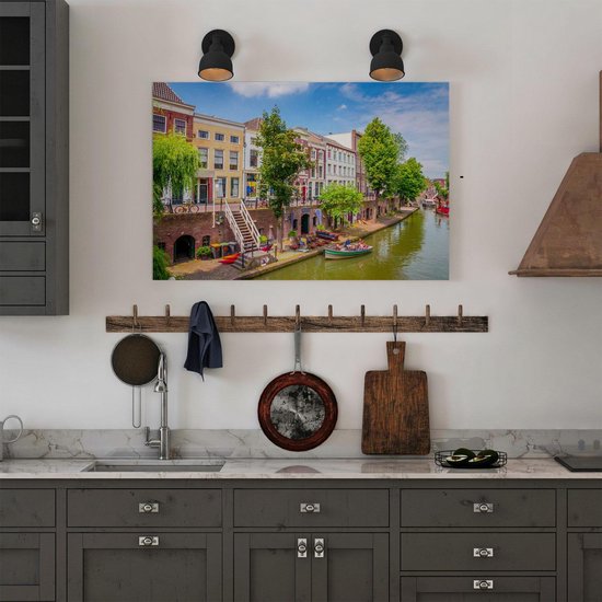 Artaza Peinture sur toile Maisons sur l'Oudegracht à Utrecht - 60x40 - Photo sur toile - Impression sur toile