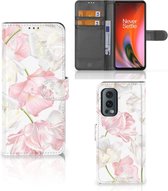 GSM Hoesje OnePlus Nord 2 5G Wallet Book Case Cadeau voor Mama Lovely Flowers