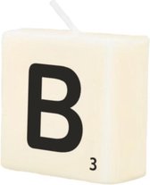 kaars Scrabble letter B wax 2 x 4 cm zwart/wit