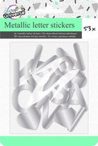 stickers Metallic letter folie zilver 53 stuks