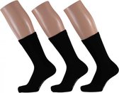 sokken Basic biologisch katoen zwart 3 paar maat 35/38