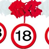 slinger 18 Jaar verkeersbord 4 meter papier rood/wit