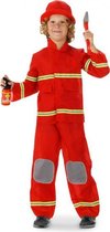 brandweerpak junior polyester rood 3-delig maat 98-116