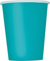 feestbekers turquoise 266 ml 14 stuks