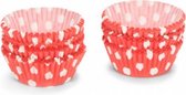 cupcakevormen Stippen 3 cm papier rood/wit 200 stuks