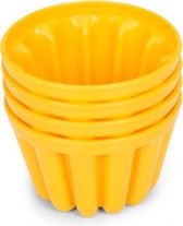 puddingvormen 100 ml kunststof 7 cm geel 4-delig