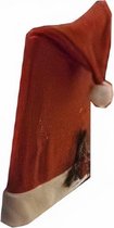 kerst stoelhoes 50x75cm vilt rood/wit