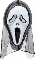 masker Scream Halloween 30 cm polyester wit/zwart